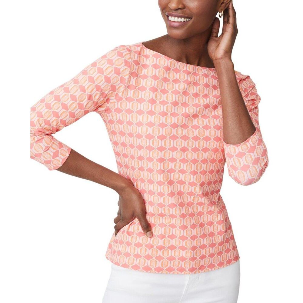 J. McLaughlin Wavesong Catalina Cloth Nautical Geometric Pattern In Top Size L